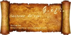 Geitner Áron névjegykártya